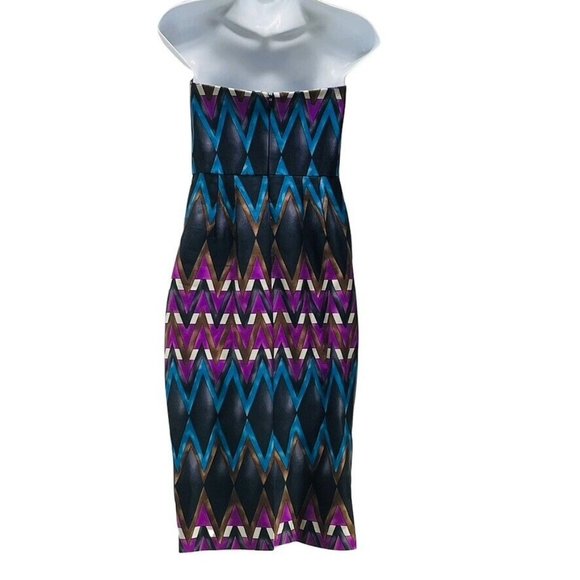TRACY REESE Dress Womens Size 2 Strapless Print Sheath - Picture 2 of 9